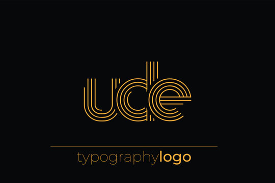 UDE modern geometric typography logo