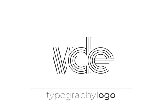 VDE modern geometric typography logo