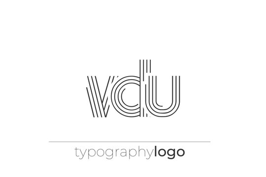 VDU modern geometric typography logo