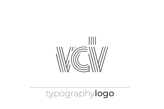 VDV modern geometric typography logo
