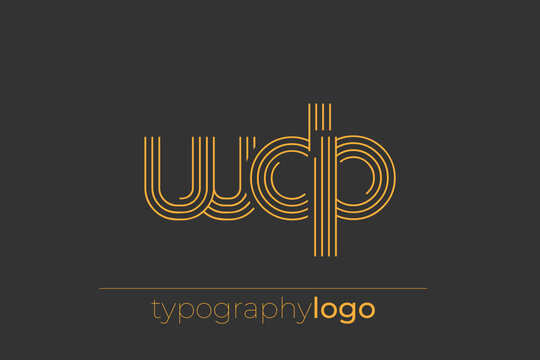 WDP modern geometric typography logo