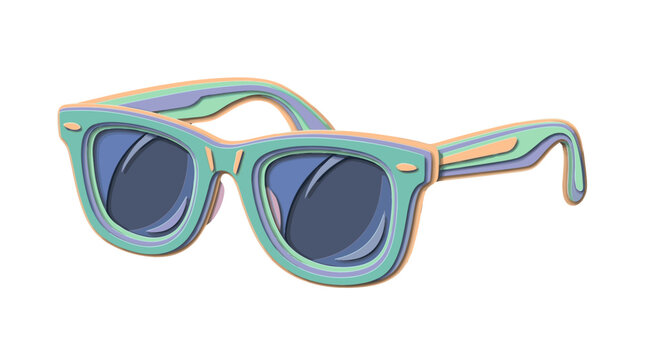 Stylish sunglasses with blue frames and dark lenses