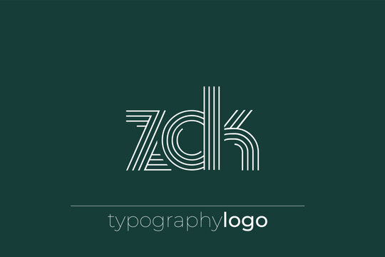 ZDK modern geometric typography logo