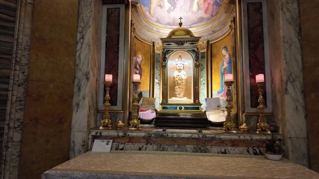 Close-Up Of The Sacred Santo Bambino Statue In Santa Maria In Aracoeli