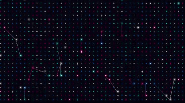 digital matrix code binary number cyber pattern dark background