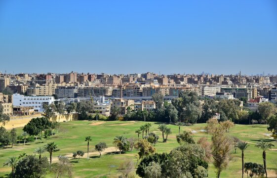 Building views from Giza, a city near Cairo, Egypt.