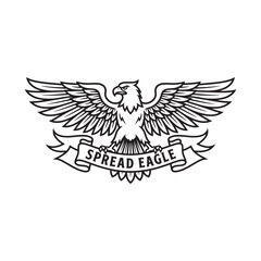 Fototapeta premium Spread eagle emblem with wings outstretched isolated on white background