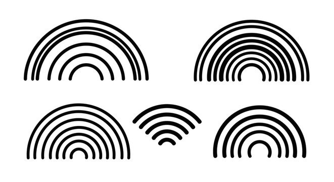 Abstract concentric arcs, graphic design elements, minimalist pattern