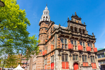 Naklejka premium Old City Hall on Groenmarkt square in Hague, Netherlands