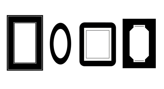 Diverse Empty Frames Collection - Rectangle, Oval, Square, Octagon Shapes