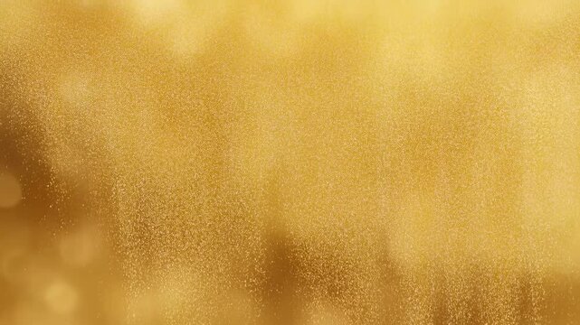 Golden particles flowing in abstract seamless motion for elegant backgrounds