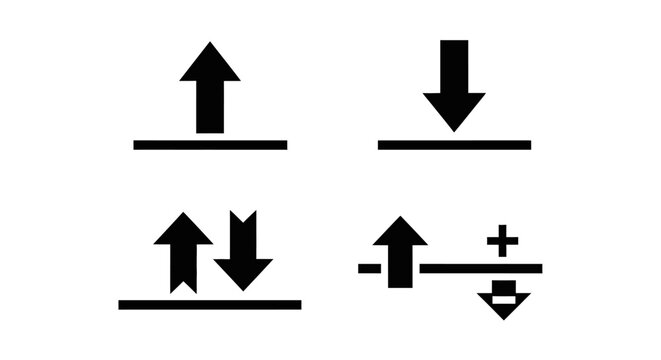 Up and Down Arrow Icons Set, Directional Symbols, Navigation and Choice