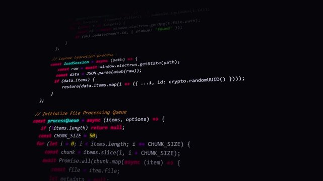 computer code programming script software tech screen dark animation overlay editing  