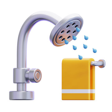 fresh shower 3d icon illustration