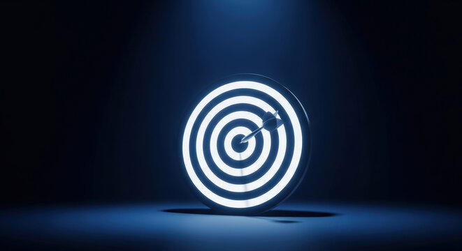 Target Aim Focus Goal Achievement Success Bullseye Dartboard Dart Arrow Business Strategy Accuracy Precision Marketing Planning Concept