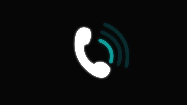 Incoming call icon animation on transparent background 4k.