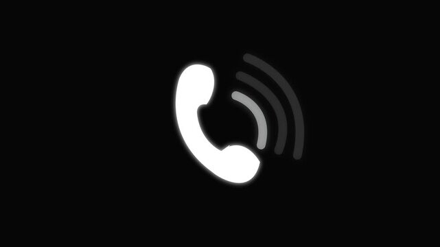 Incoming call icon animation on transparent background 4k.
