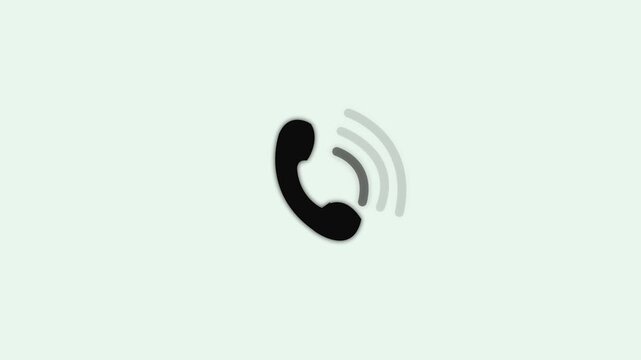 Incoming call icon animation on transparent background 4k.