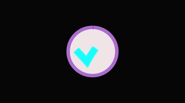 Animated reveal of a white checkmark icon in a green circle. Isolated on a white background.