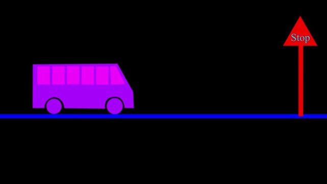 Animated bus white line icon. City transport animation. Urban traffic. Public vehicle. Travel services. Shaking vehicle, moving
