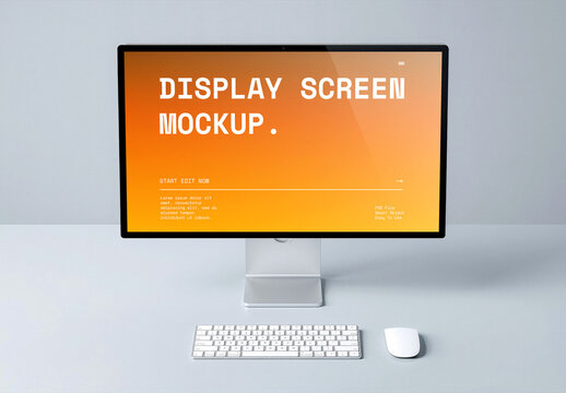 Studio Desktop Monitor Mockup For Professional Presentations