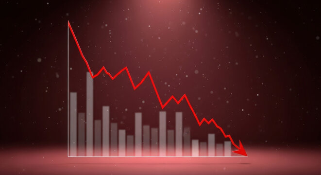 Stock Market Financial Crisis Business Investment Risk Recession Market Crash Downward Trend Loss Chart Arrow Graph Declining Economy Concept
