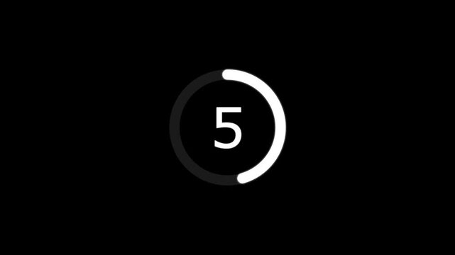 Loading Circle With Number countdown 10 to 0 On Black Background eight