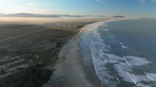 Aerial view of the coastal area on the south of Brazil, state of Santa Catarina