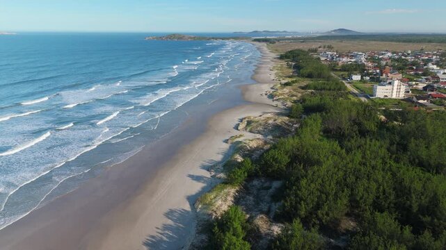 Aerial view of the coastal area on the south of Brazil, state of Santa Catarina