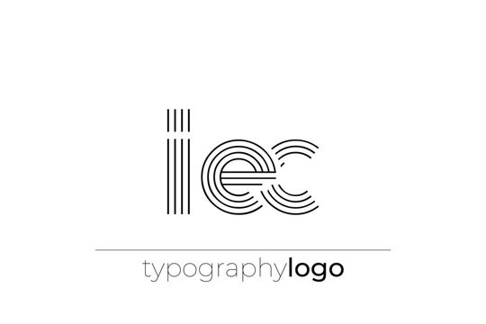 IEC modern geometric typography logo