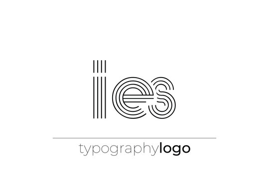 IES modern geometric typography logo