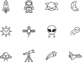 Fototapeta premium Cosmic Exploration Icon Set