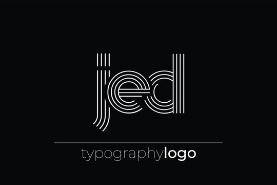 JED modern geometric typography logo