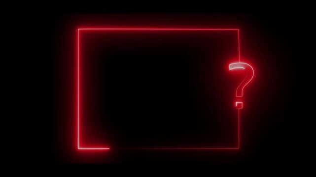 neon icon Question mark animation. 