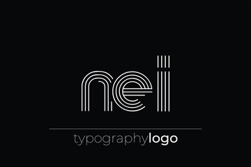 Obraz premium NEI modern geometric typography logo