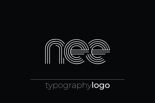 NEE modern geometric typography logo