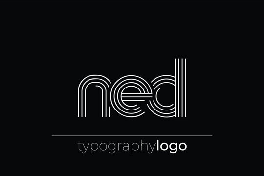 NED modern geometric typography logo
