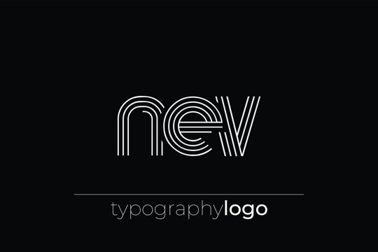 NEV modern geometric typography logo