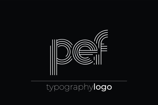 PEF modern geometric typography logo