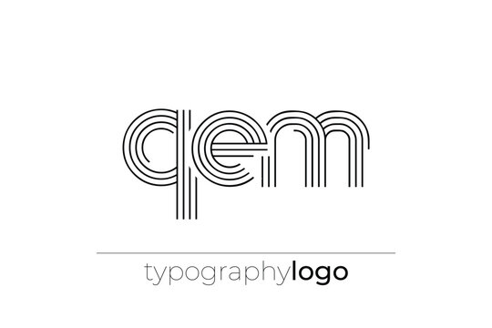 QEM modern geometric typography logo