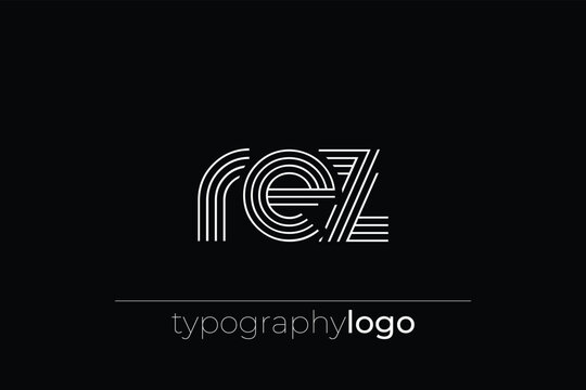 REZ modern geometric typography logo