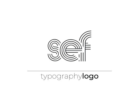 SEF modern geometric typography logo
