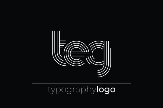 TEG modern geometric typography logo