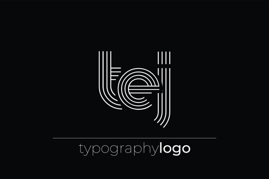 TEJ modern geometric typography logo