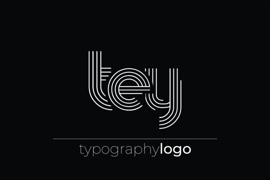 TEY modern geometric typography logo