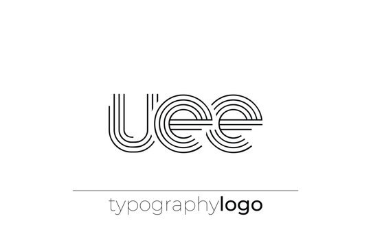 UEE modern geometric typography logo