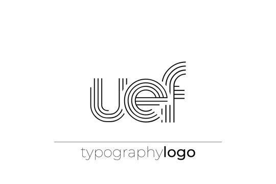 UEF modern geometric typography logo