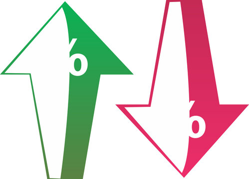 Green Pink Up Down Arrow Exchange Logo Icon &mdash; Modern Finance Trade Brand Design Illustration on Transparent Background