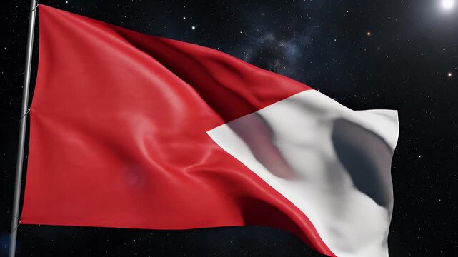 Monaco Flag Fluttering.