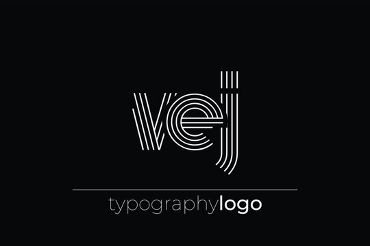 VEJ modern geometric typography logo